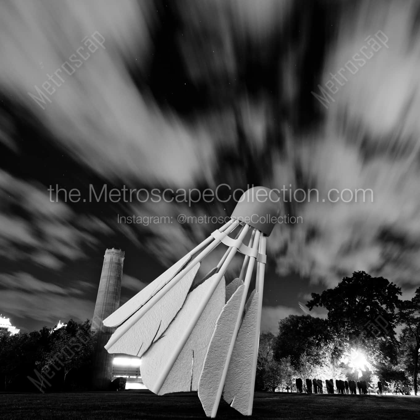 Shuttlecock Nelson Adkins Museum Art black and white: Square crop